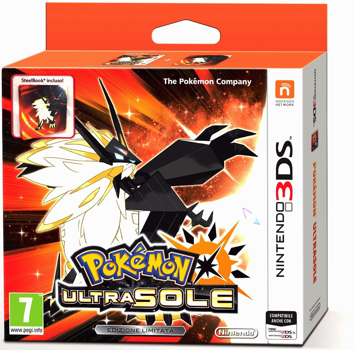 NINTENDO Pokmon Ultra sole + Steelbook Limited Edition per Nintendo 3DS